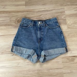 urban outfitters BDG high rise dark wash mom shorts